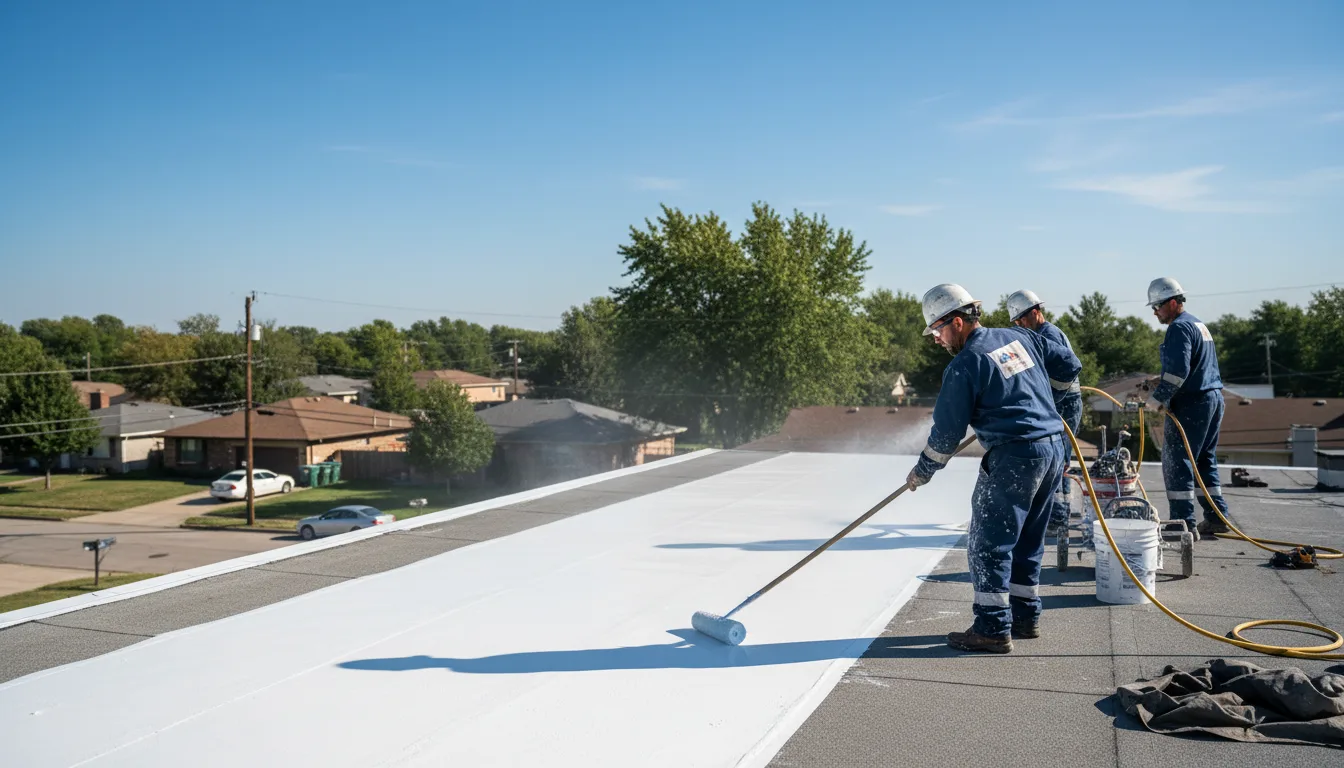Commercial roof coating in Bennett, IA near me